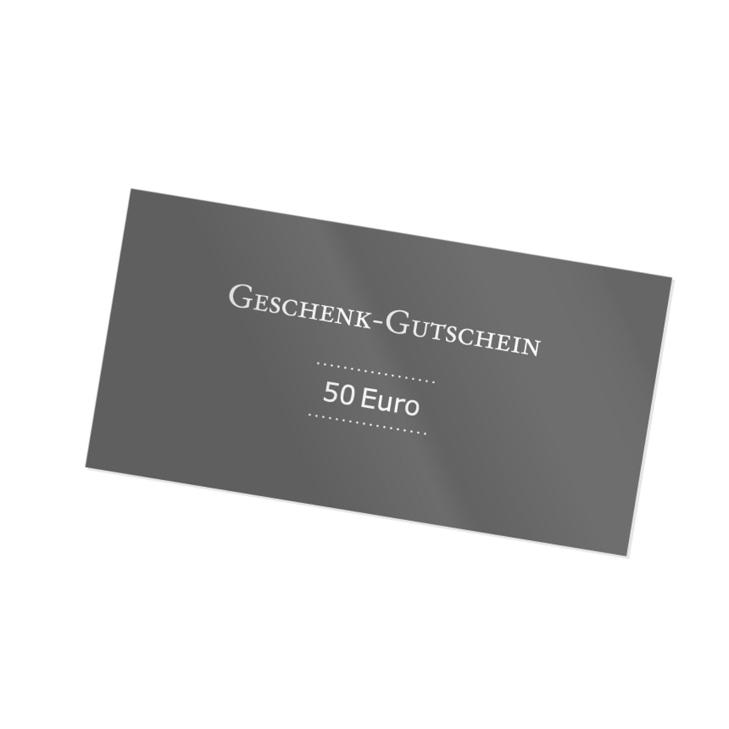 #Nennwerte_50,00€ Graue Gutscheinkarte mit 50 Euro Wert