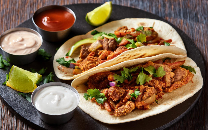Fajitas mit ofenwarmen Tortillas