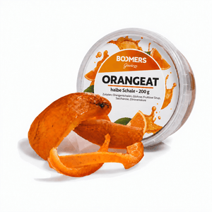 Orangeat, frische halbe Schalen