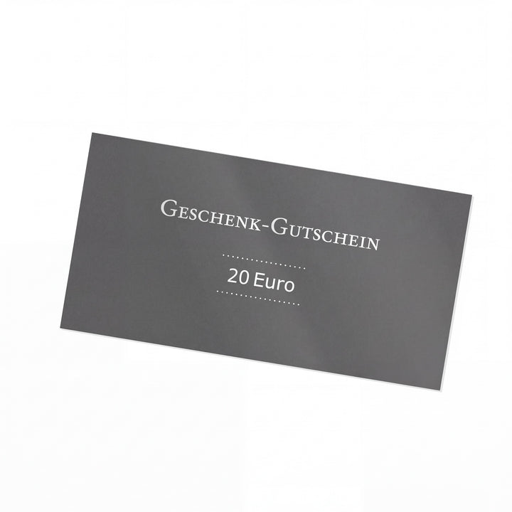 #Nennwerte_20,00€ Graue Gutscheinkarte mit 20 Euro Wert